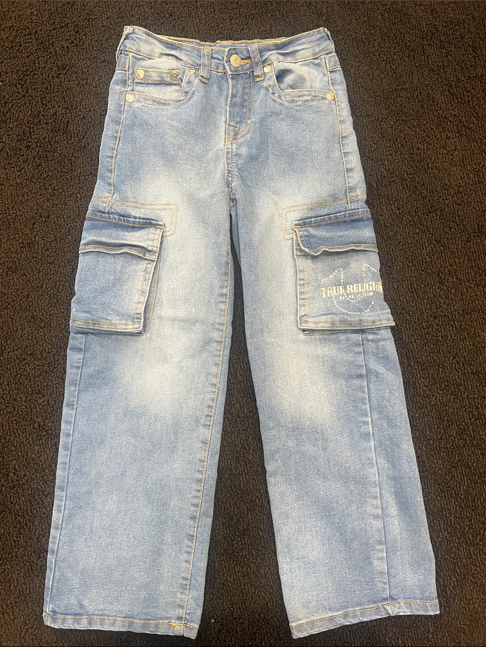 Back 2 School Sale - True Religion Leila Cargo Jeans with Pocket Logo